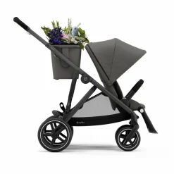 Poussette évolutive Gazelle S châssis noir | Gris clair