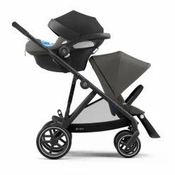 Poussette évolutive Gazelle S châssis noir | Gris clair