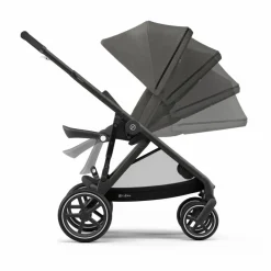 Poussette évolutive Gazelle S châssis noir | Gris clair