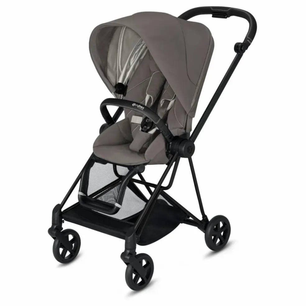 Poussette évolutive Mios 2022 châssis noir | Gris clair