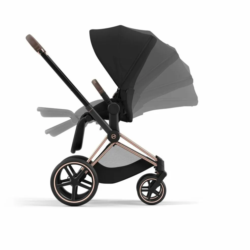 Poussette évolutive Priam châssis rose gold | Noir