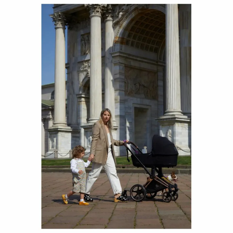 Poussette évolutive Priam 2022 châssis rose gold | Noir