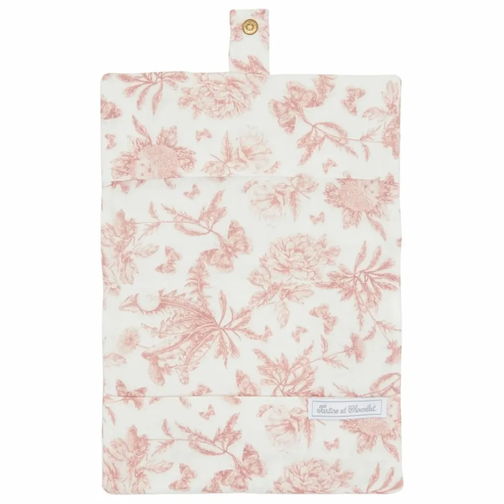 Protège carnet de santé Toile de Jouy | Rose pêche