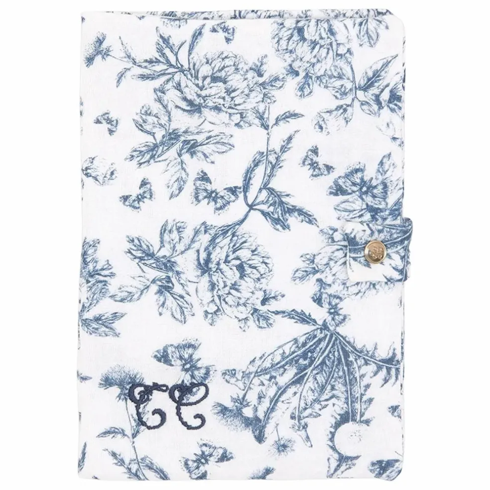 Protège carnet de santé Toile de Jouy | Bleu marine