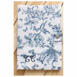 Protège carnet de santé Toile de Jouy | Bleu marine