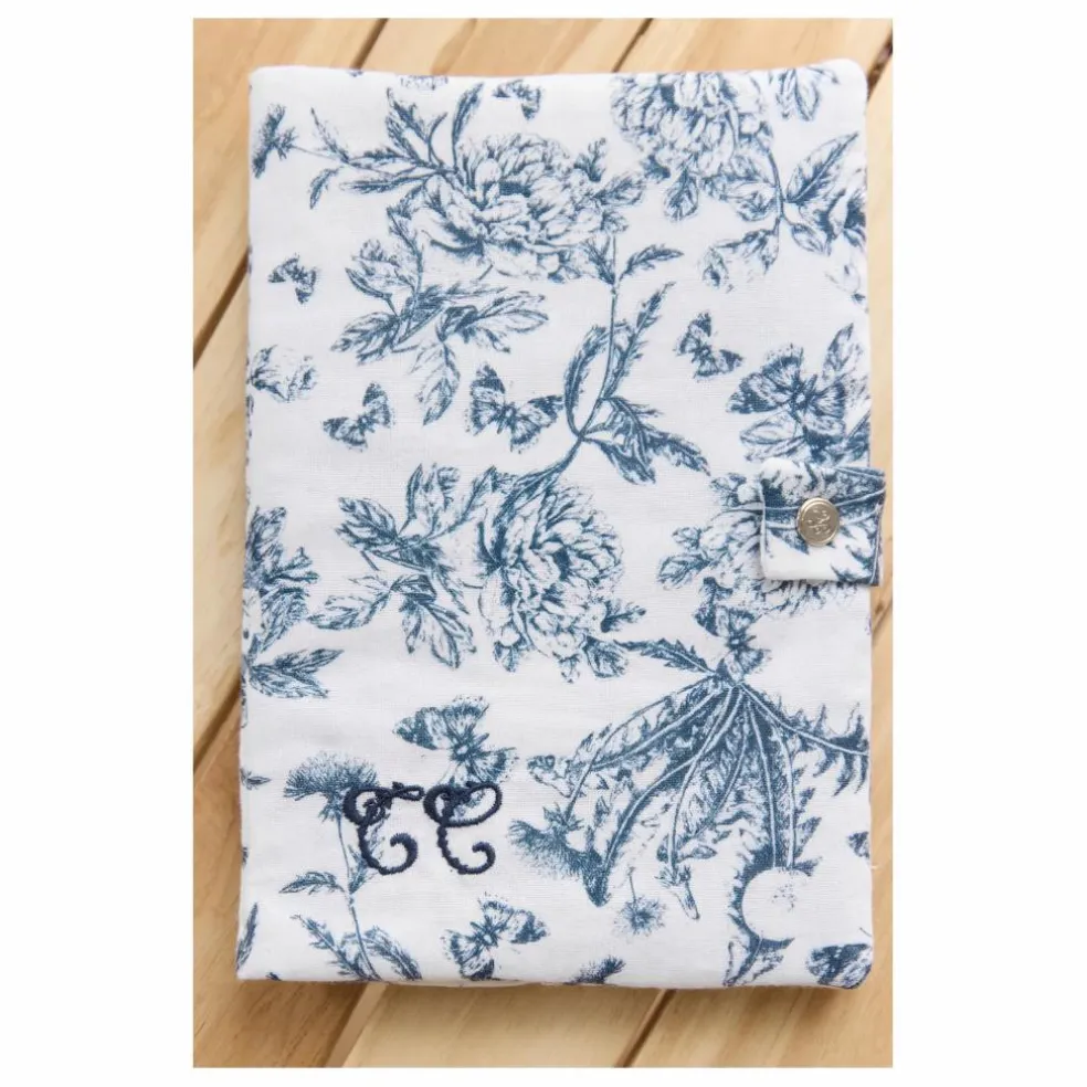 Protège carnet de santé Toile de Jouy | Bleu marine