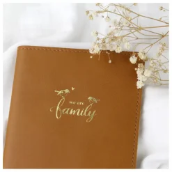 Protège livret de famille en cuir | Caramel