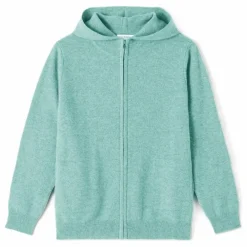 Pull à Capuche Cachemire | Vert amande