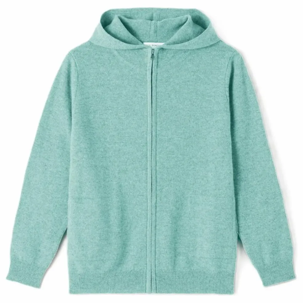 Pull à Capuche Cachemire | Vert amande