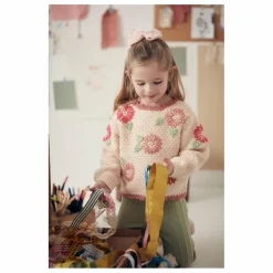 Pull Acia Fleurs Brodées Bébé | Rose poudré
