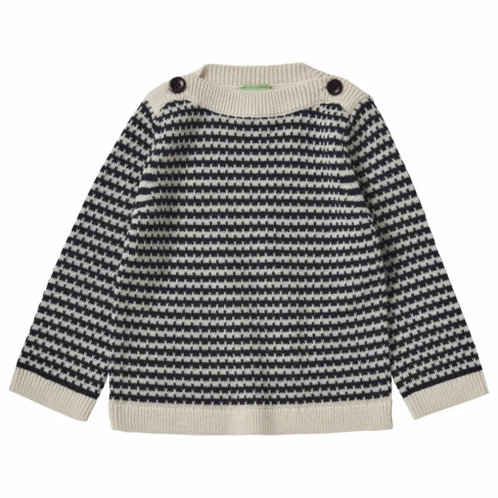 Pull Boatneck Maille Fine Laine Mérinos | Bleu marine