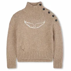 Pull Boutonné Ailes Laine | Beige