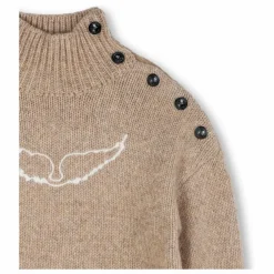 Pull Boutonné Ailes Laine | Beige