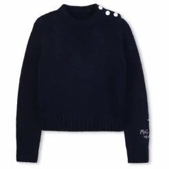 Pull Boutonné Laine | Bleu marine