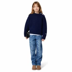 Pull Boutonné Laine | Bleu marine