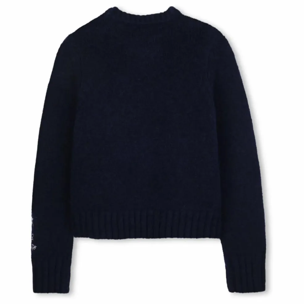 Pull Boutonné Laine | Bleu marine