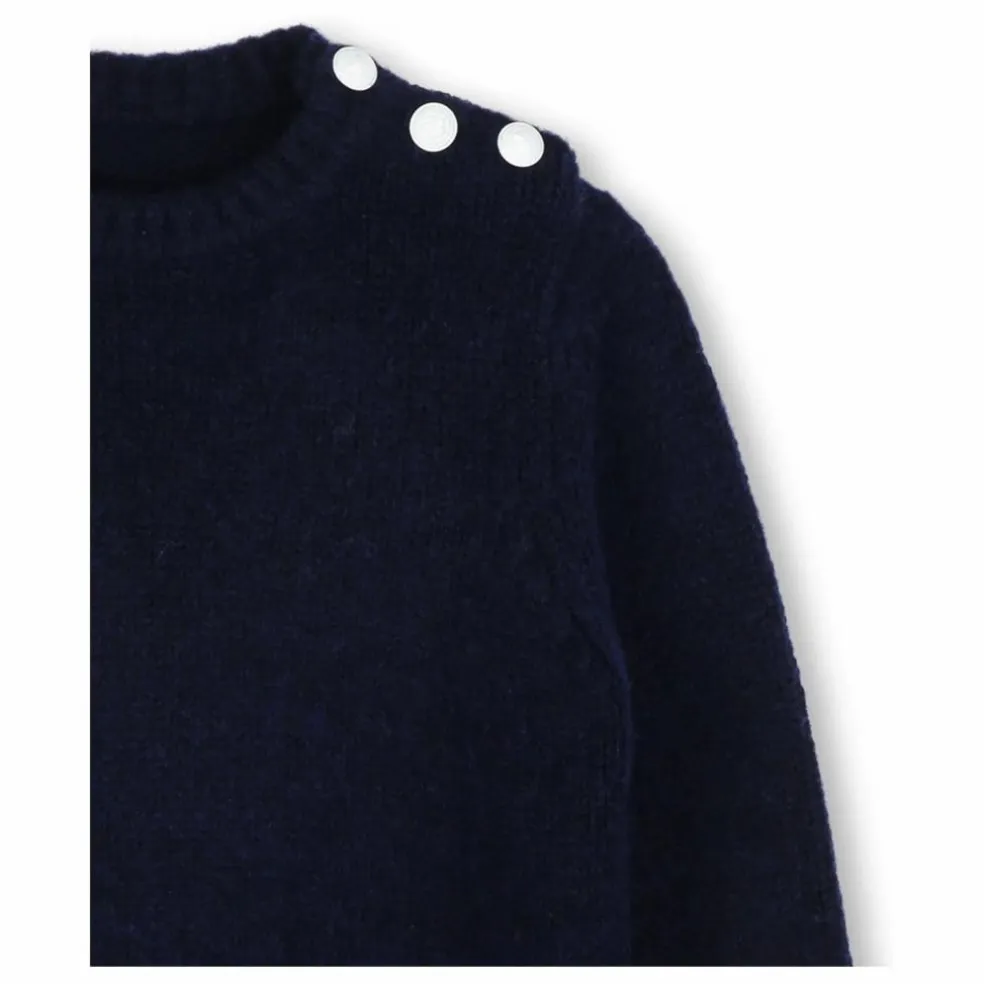 Pull Boutonné Laine | Bleu marine
