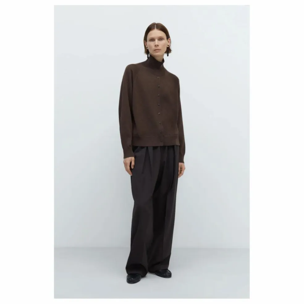 Pull Boutonné Laine Mérinos Extra Fine | Marron