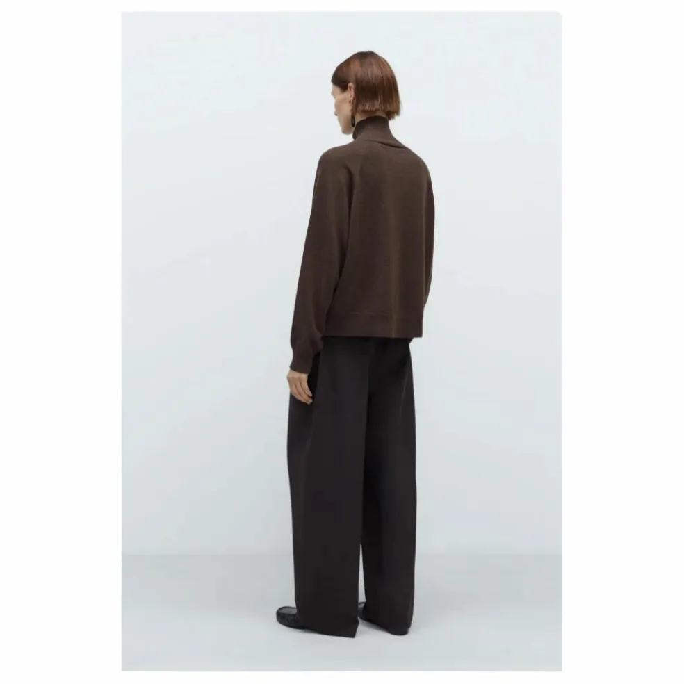Pull Boutonné Laine Mérinos Extra Fine | Marron