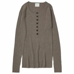Pull Boutonné Laine Mérinos - Collection Femme | Noisette