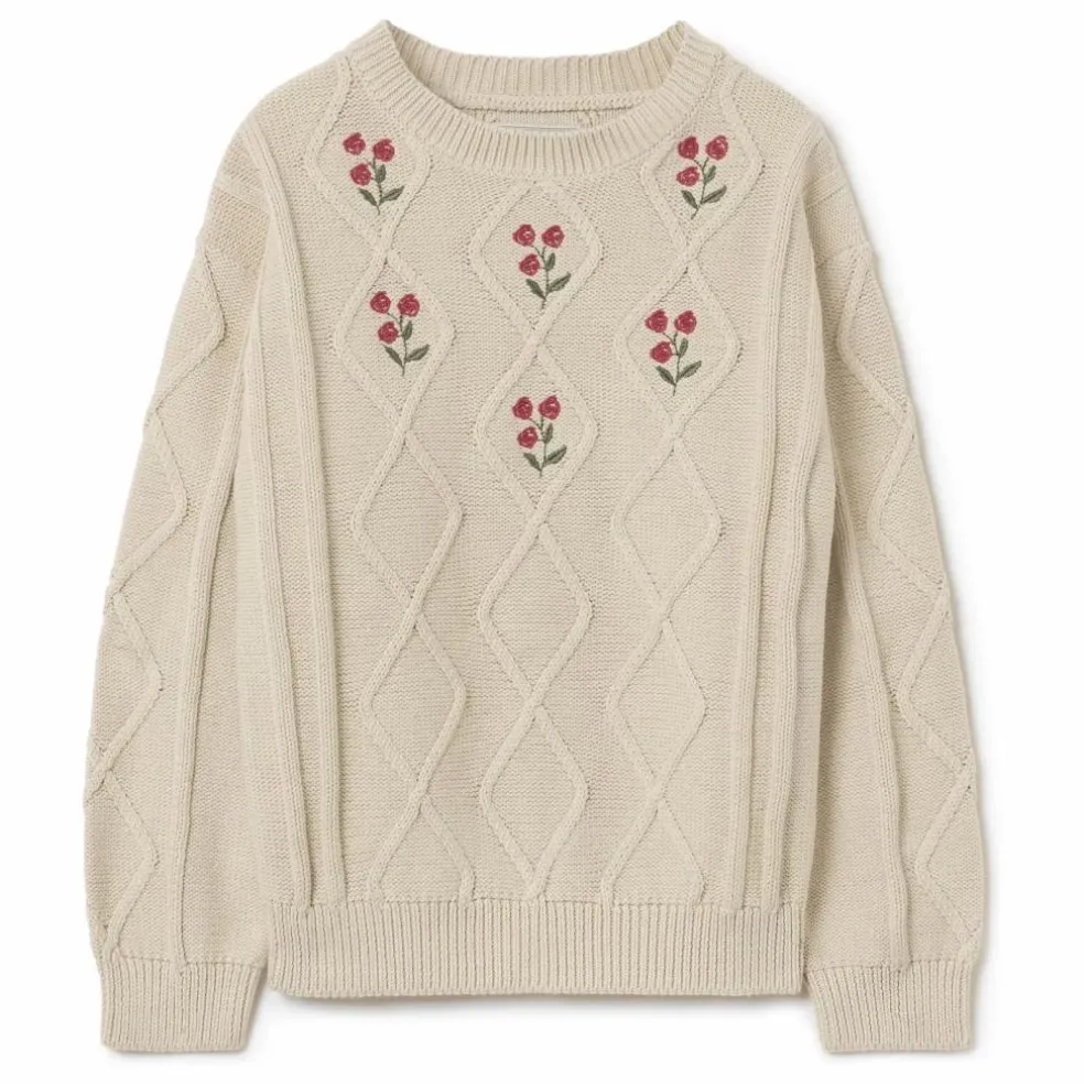 Pull Brodé Maille Mini | Beige