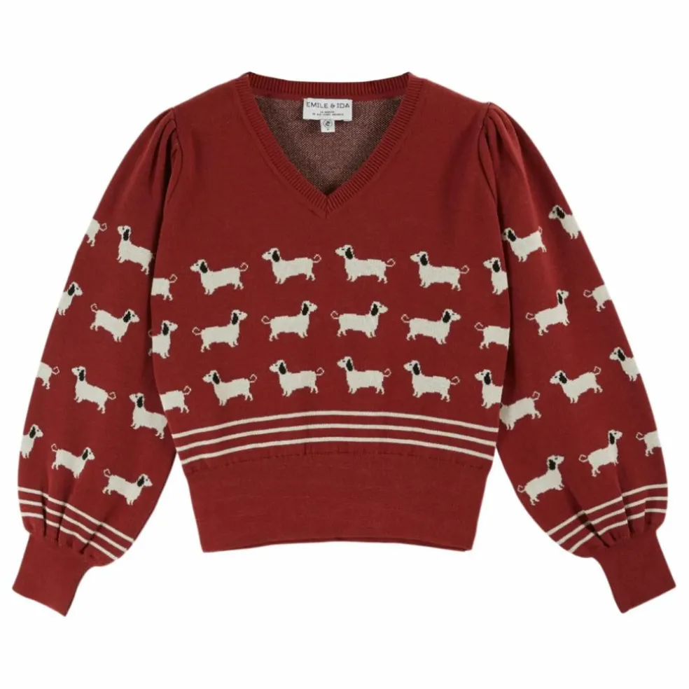Pull Cali Chien Coton Bio | Brique