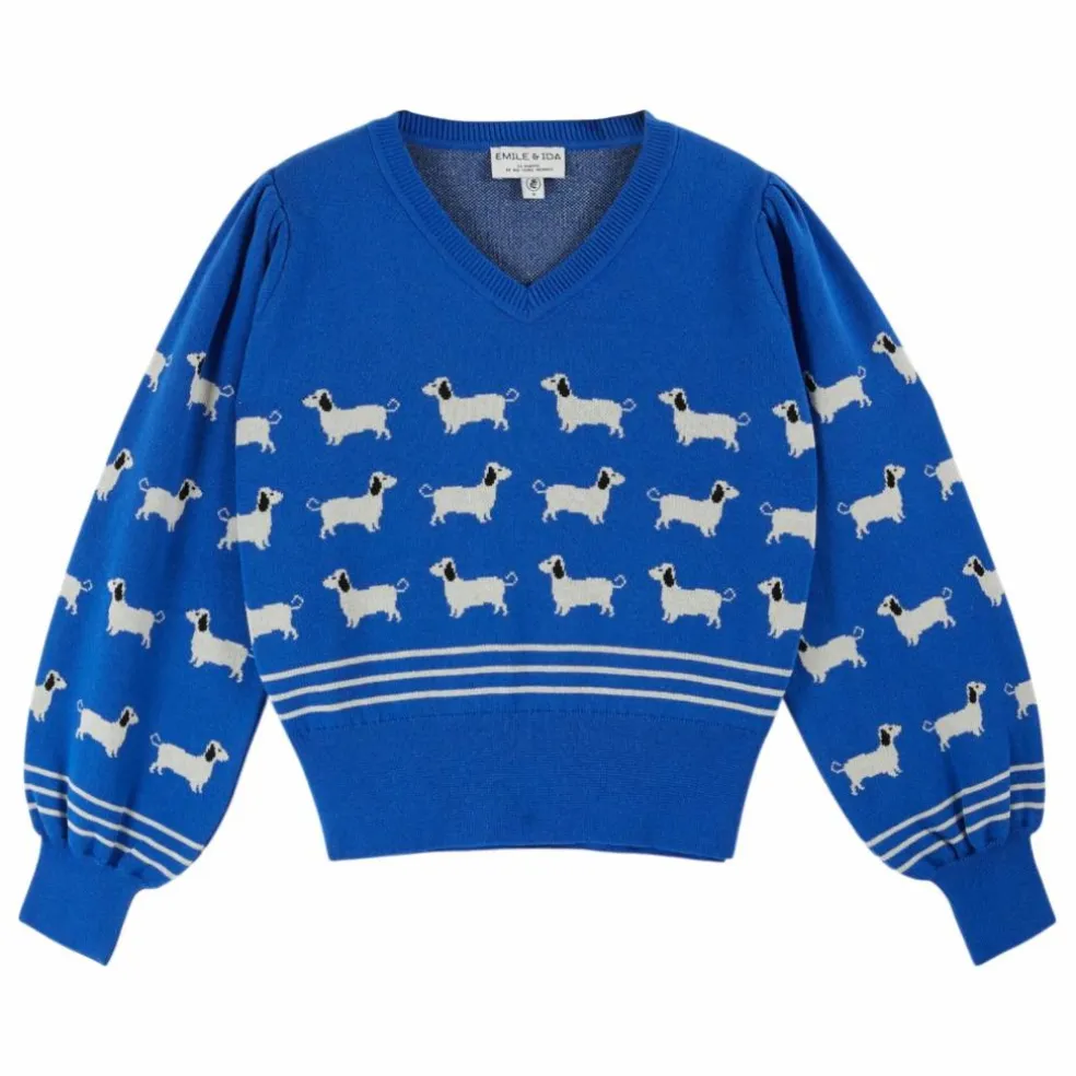 Pull Cali Chien Coton Bio | Bleu roi