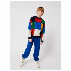 Pull Carreaux Coton Bio | Bleu