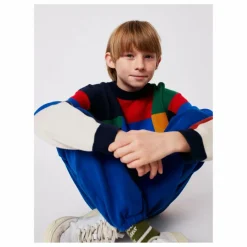 Pull Carreaux Coton Bio | Bleu