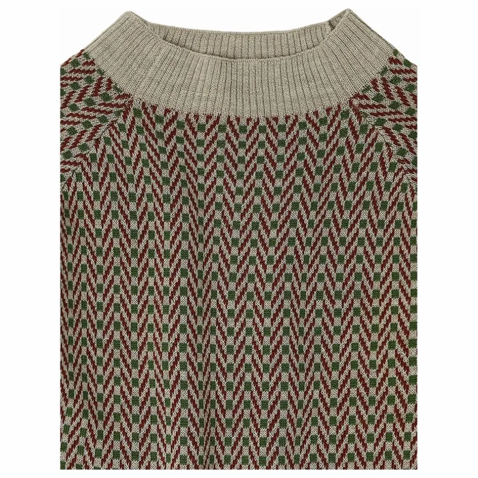 Pull Chevrons Laine de Mérinos | Beige chiné