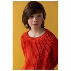 Pull Chunky Coton Bio | Orange sanguine