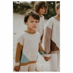 Pull Chunky Coton Bio Color Block | Beige