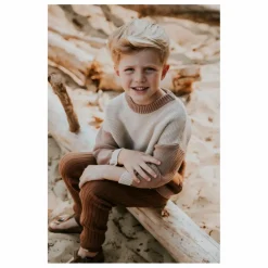Pull Chunky Coton Bio Color Block | Marron