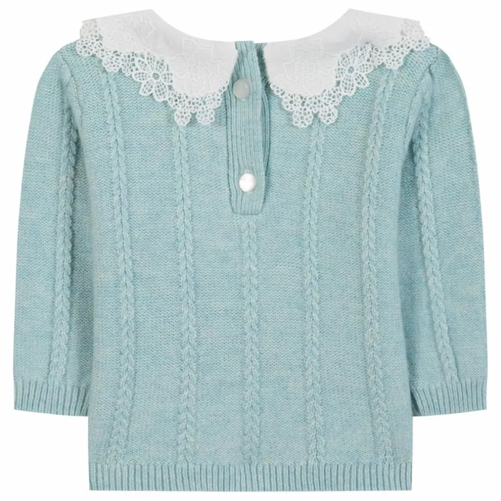 Pull Col Claudine Laine | Vert d'eau