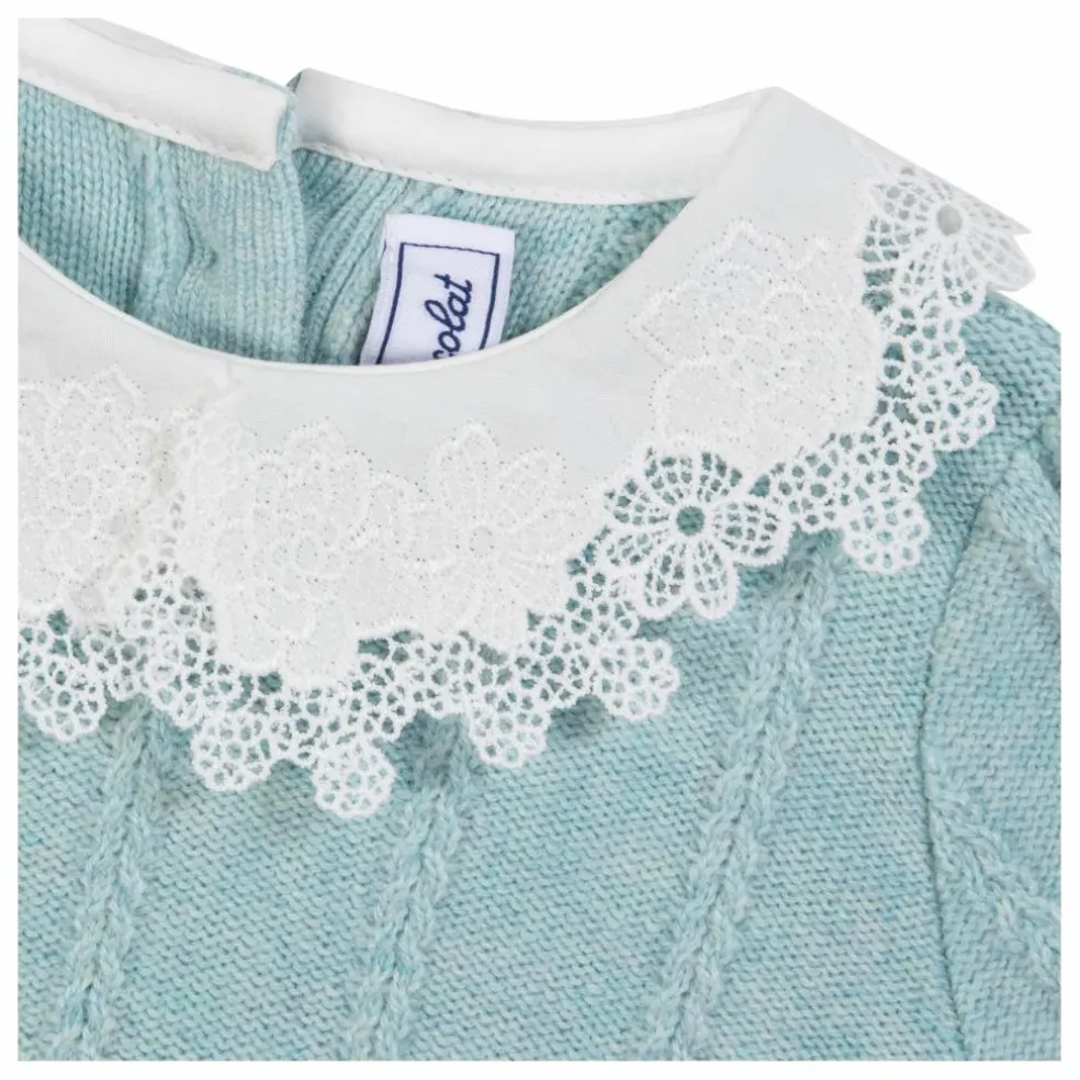 Pull Col Claudine Laine | Vert d'eau