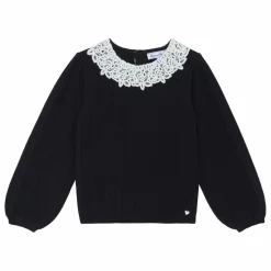 Pull Col Dentelle | Noir