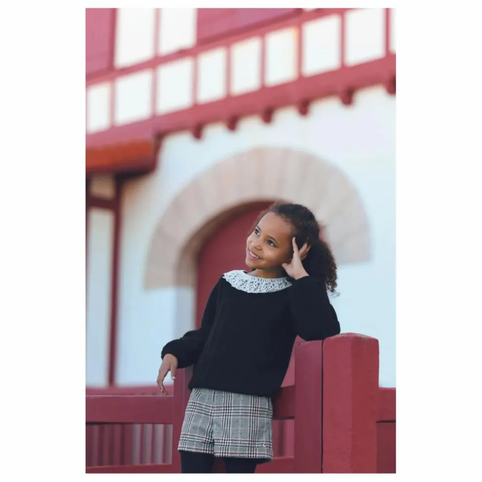 Pull Col Dentelle | Noir