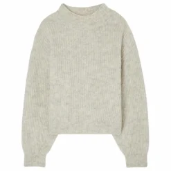 Pull Col Montant East Alpaga | Ecru chiné