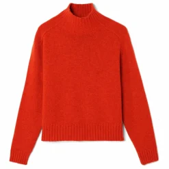 Pull Col Montant Manches Marteau Cachemire | Rouge