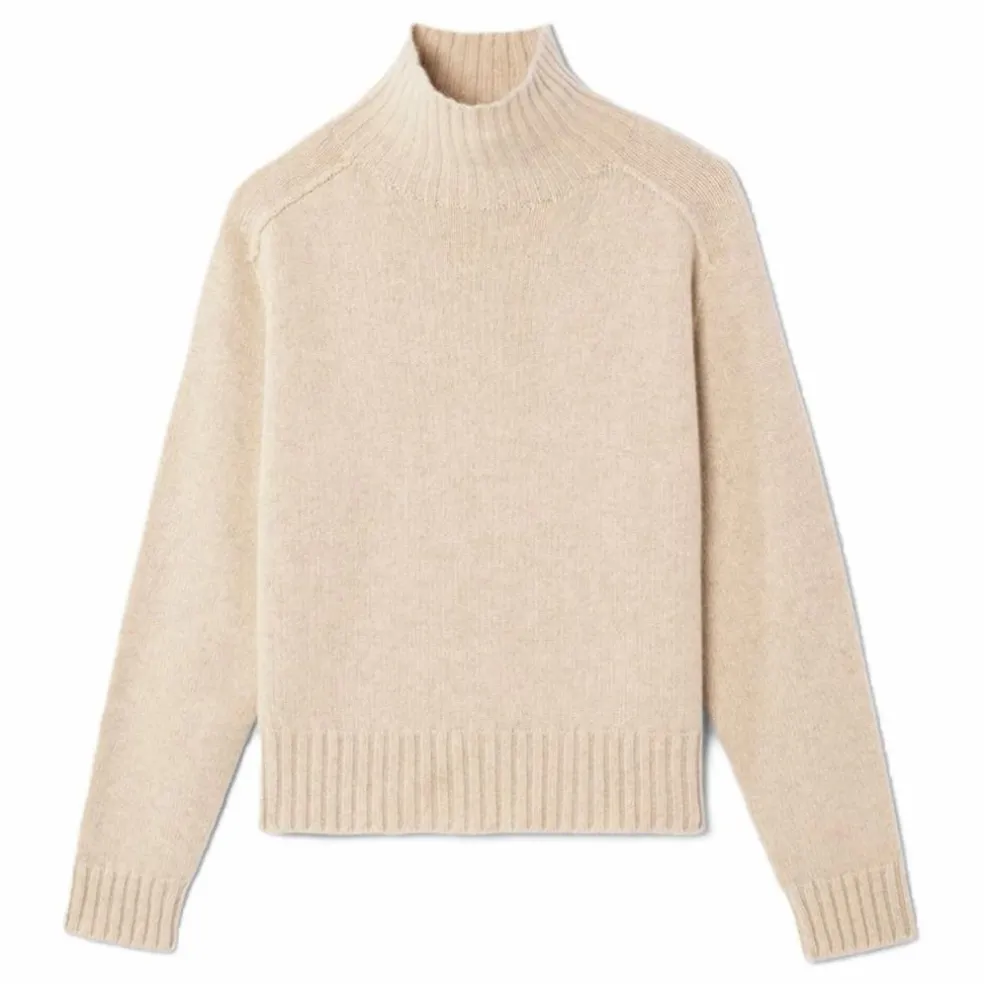 Pull Col Montant Manches Marteau Cachemire | Avoine