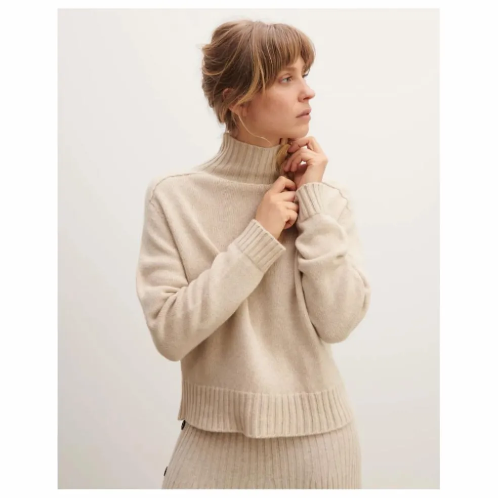 Pull Col Montant Manches Marteau Cachemire | Avoine