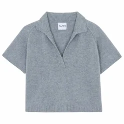 Pull Col Polo Aenor Cachemire | Gris chiné
