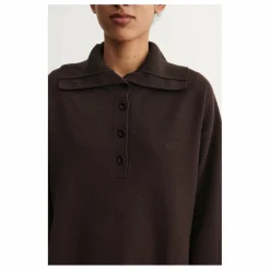 Pull Col Polo Feutre Laine Mérinos - Collection Femme | Marron