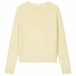 Pull Col Rond 4 Fils CachemireG58023 | Jaune pâle