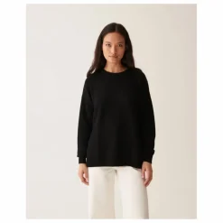 Pull Col Rond Ample Cachemire | Noir