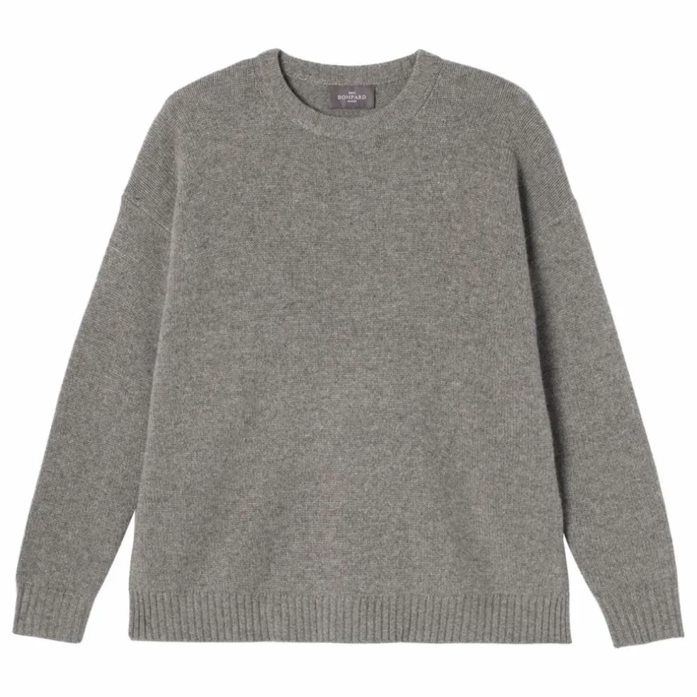 Pull Col Rond Ample Cachemire | Gris