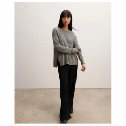 Pull Col Rond Ample Cachemire | Gris