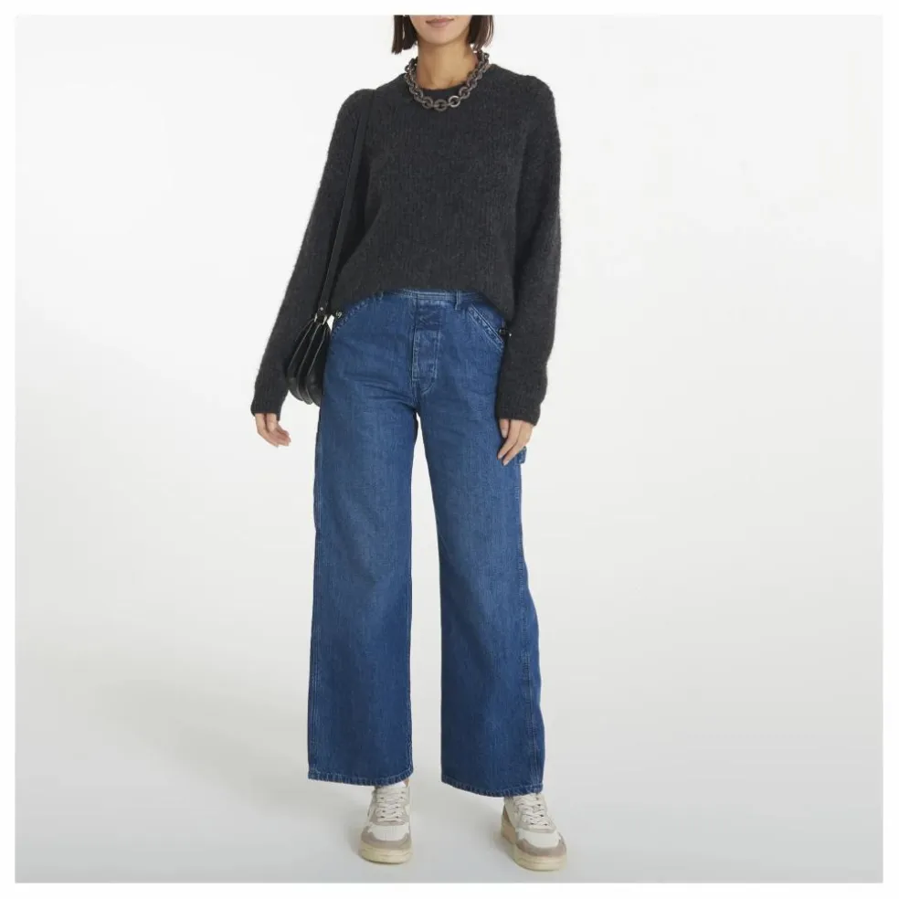 Pull Col Rond East Alpaga | Gris anthracite chiné