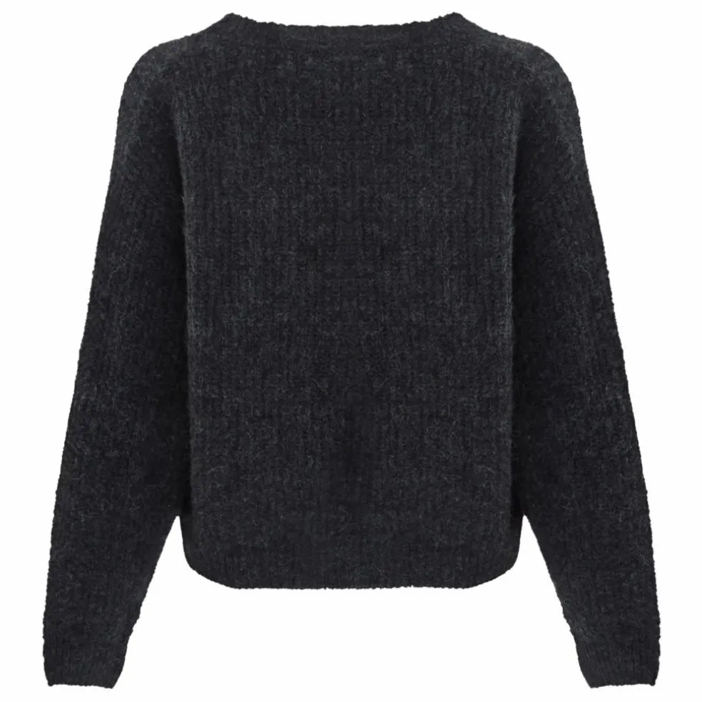 Pull Col Rond East Alpaga | Gris anthracite chiné