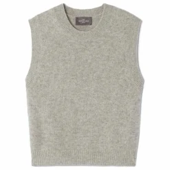 Pull Col Rond Sans Manches Cachemire | Gris argent